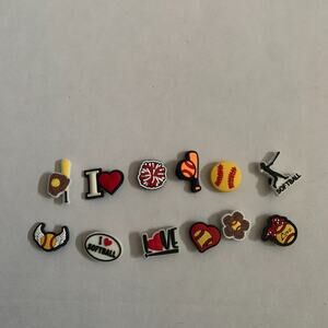 Jibbitz Love Softball 12 PCS Charms For Crocs Shoe Charms Adult Kids Boys Girls
